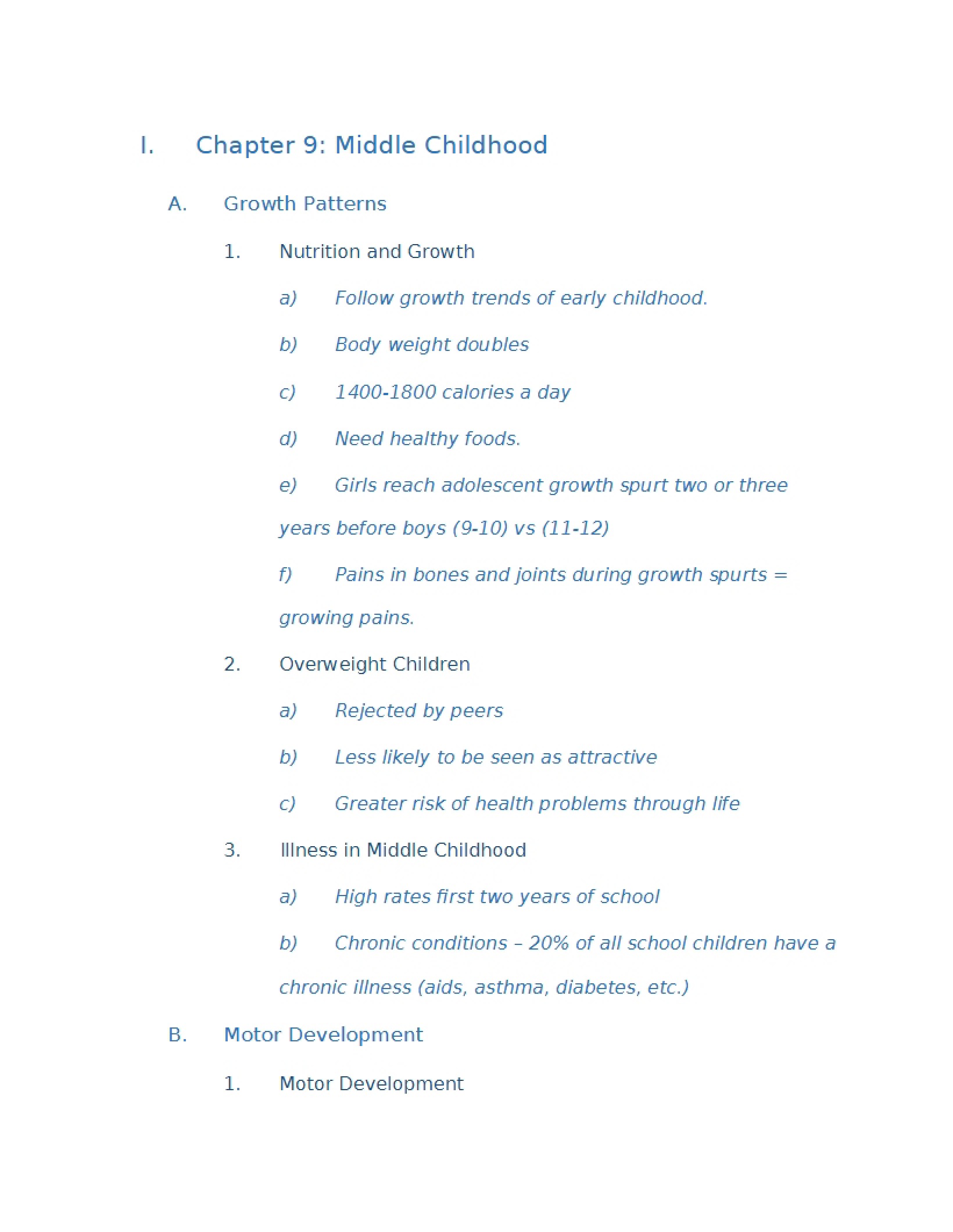 Middle Childhood Chapter 9