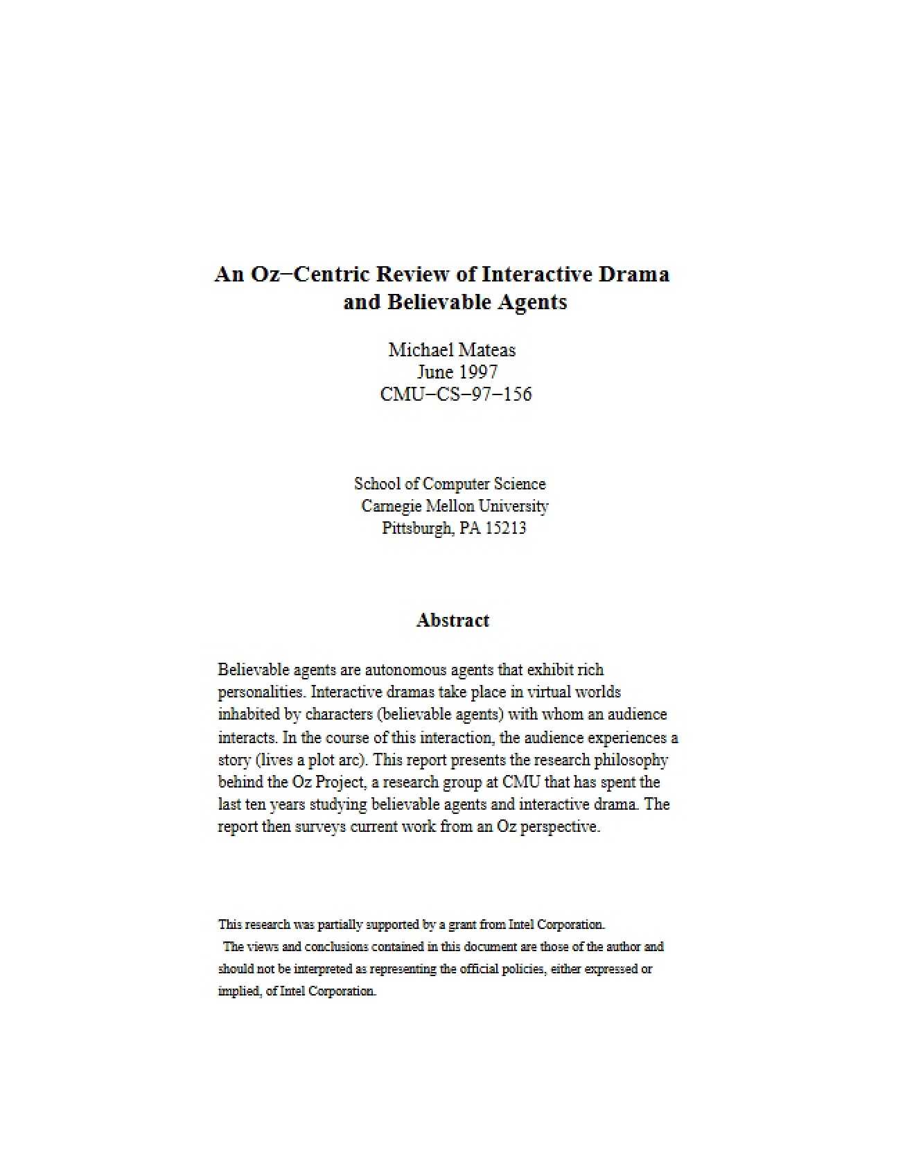 Oz-Centric Review of Interactive Theatrical Arts