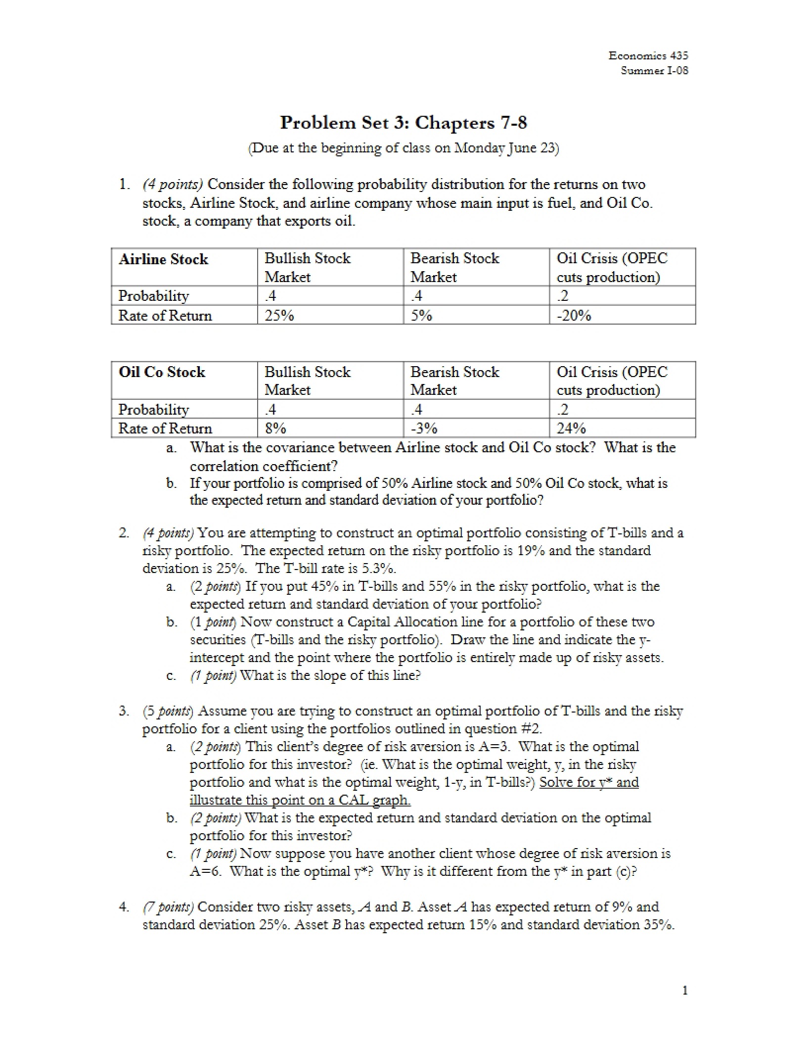 Problem Set Three