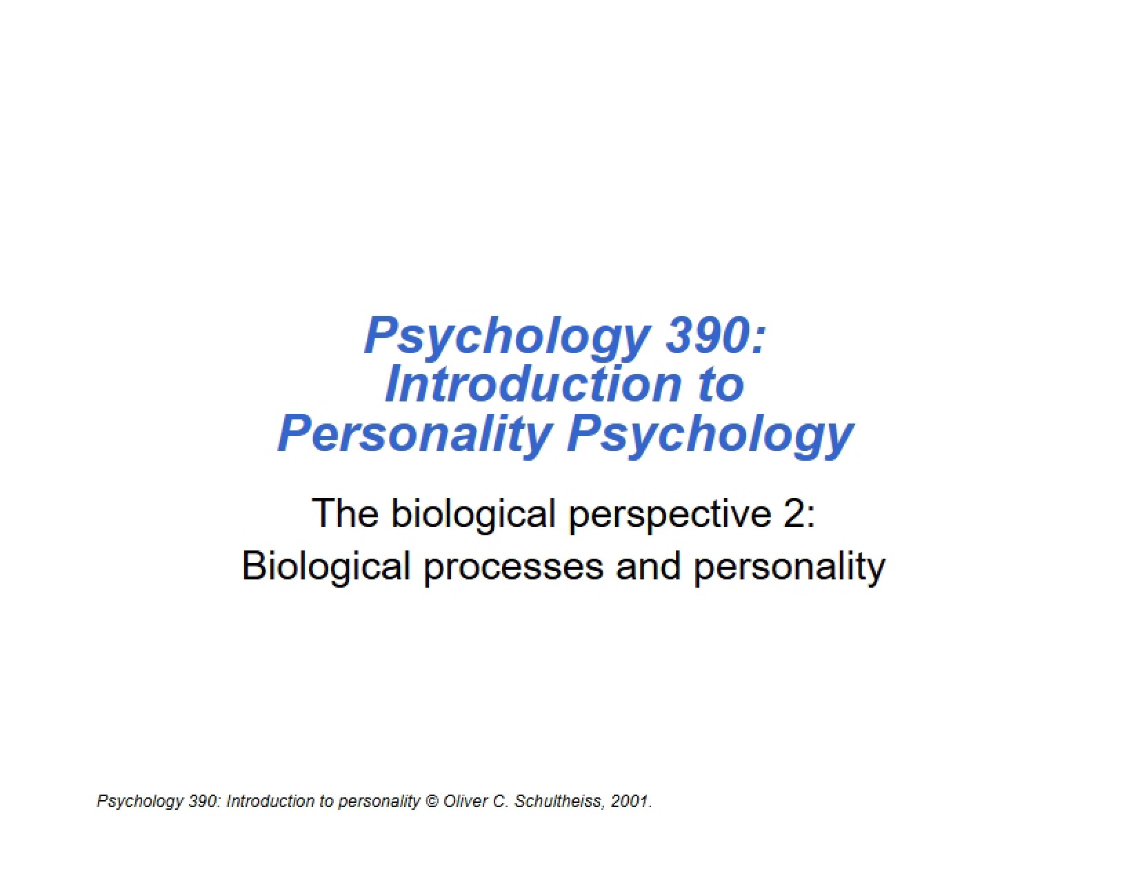 Personality Psychology Intro