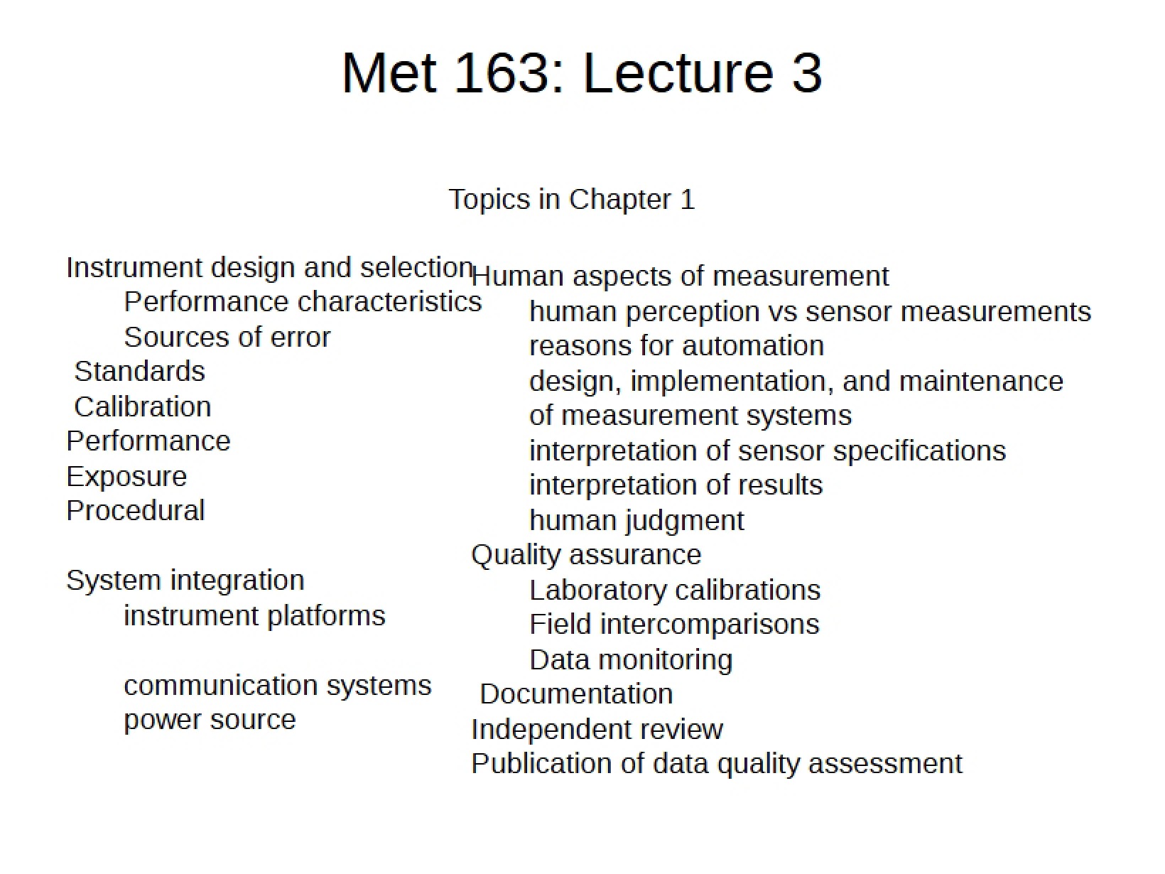 Instrumentation Lecture