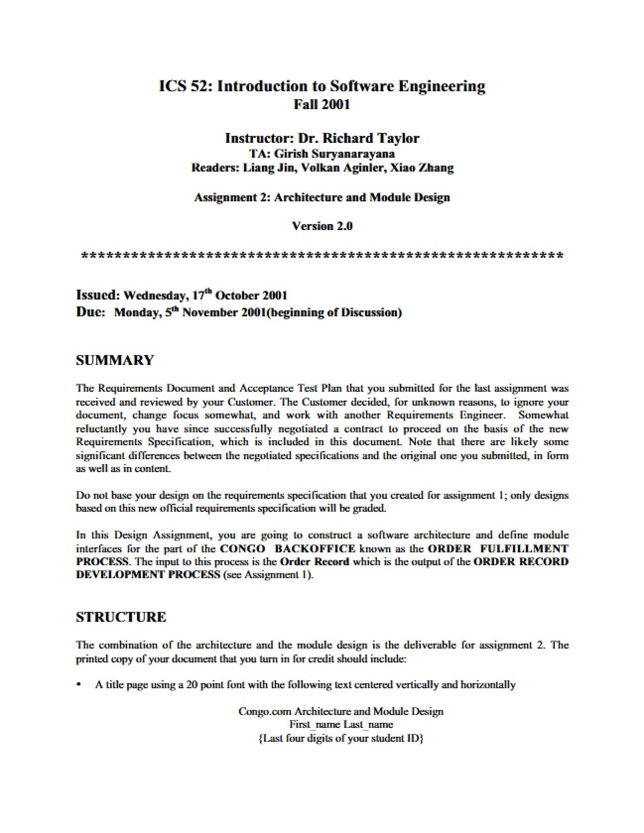 Software Engineering Syllabus