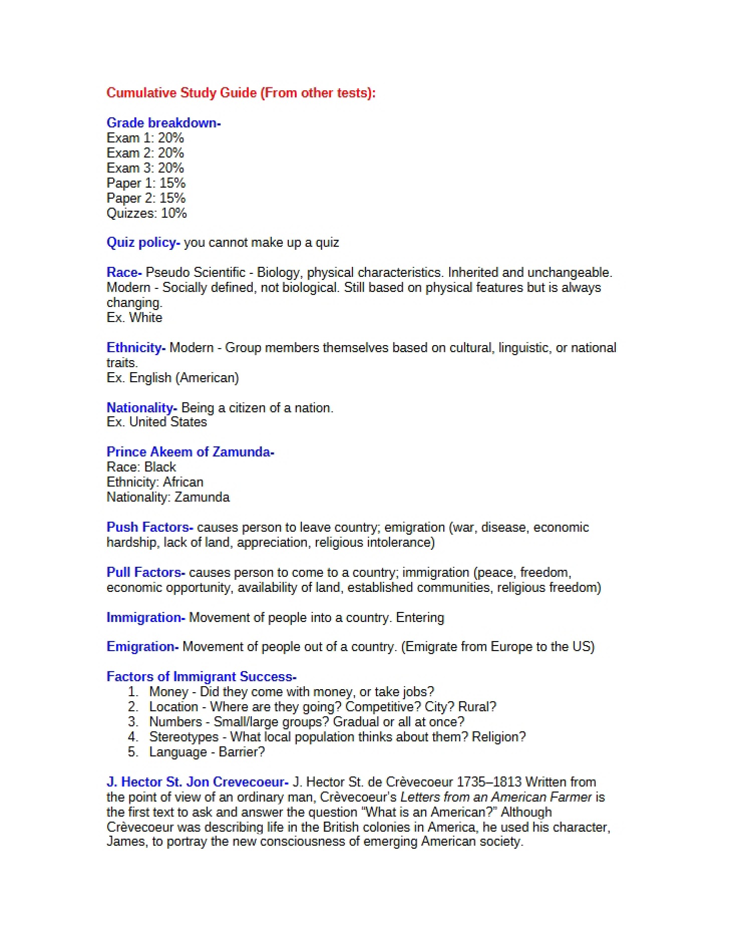 Comprehensive Course Study Framework