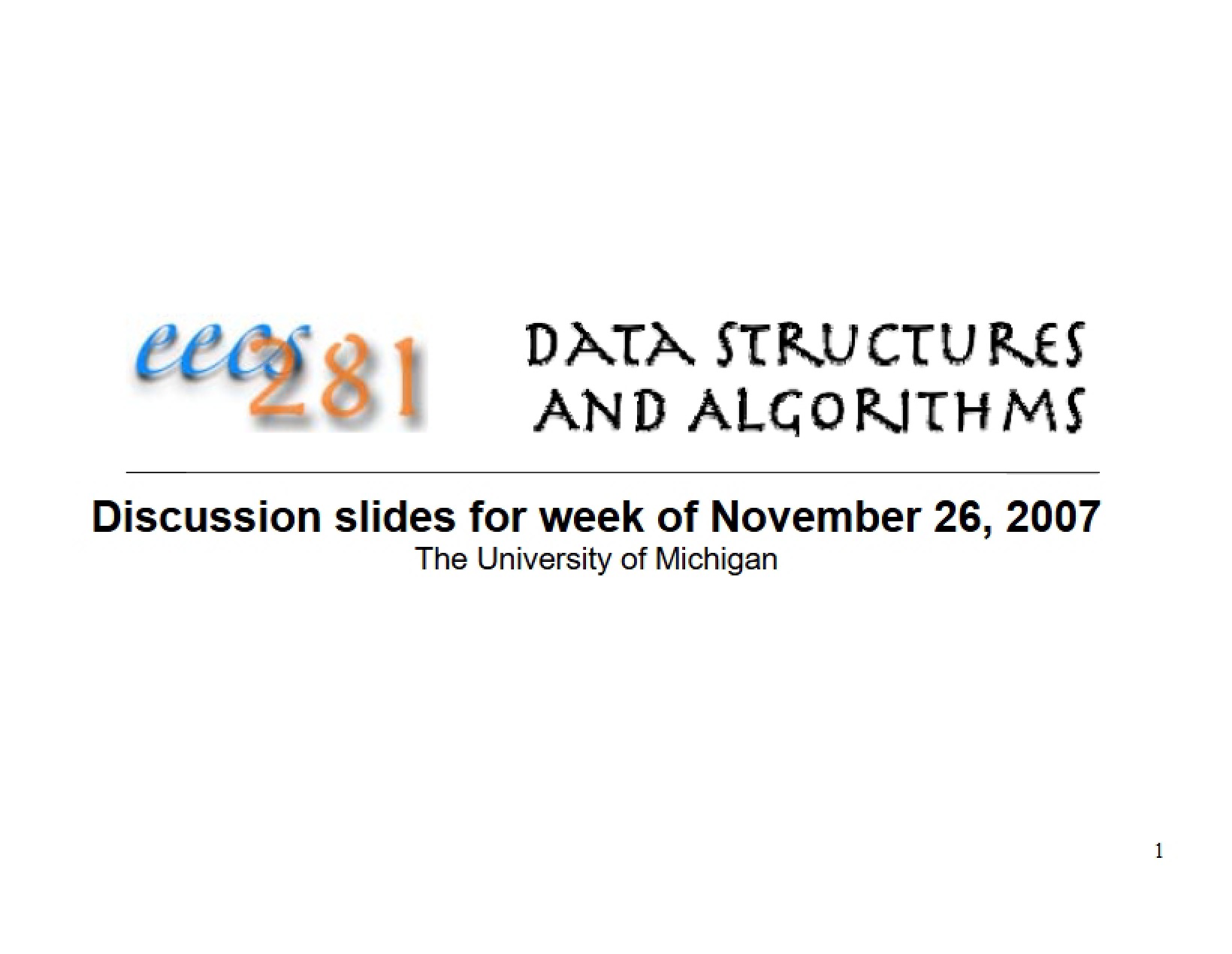 Lecture Notes EECS 281