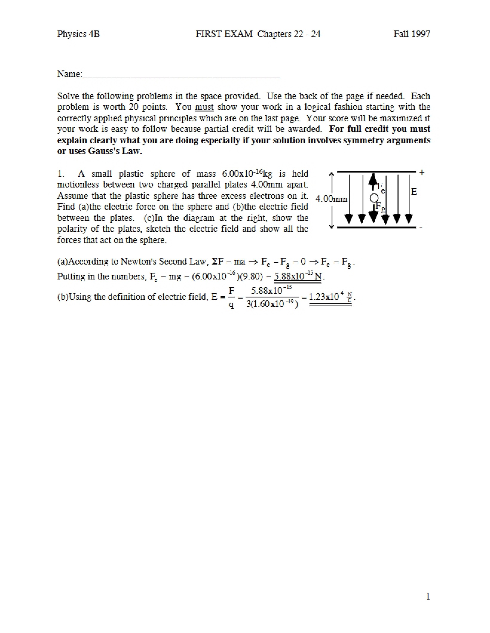 First Assessment