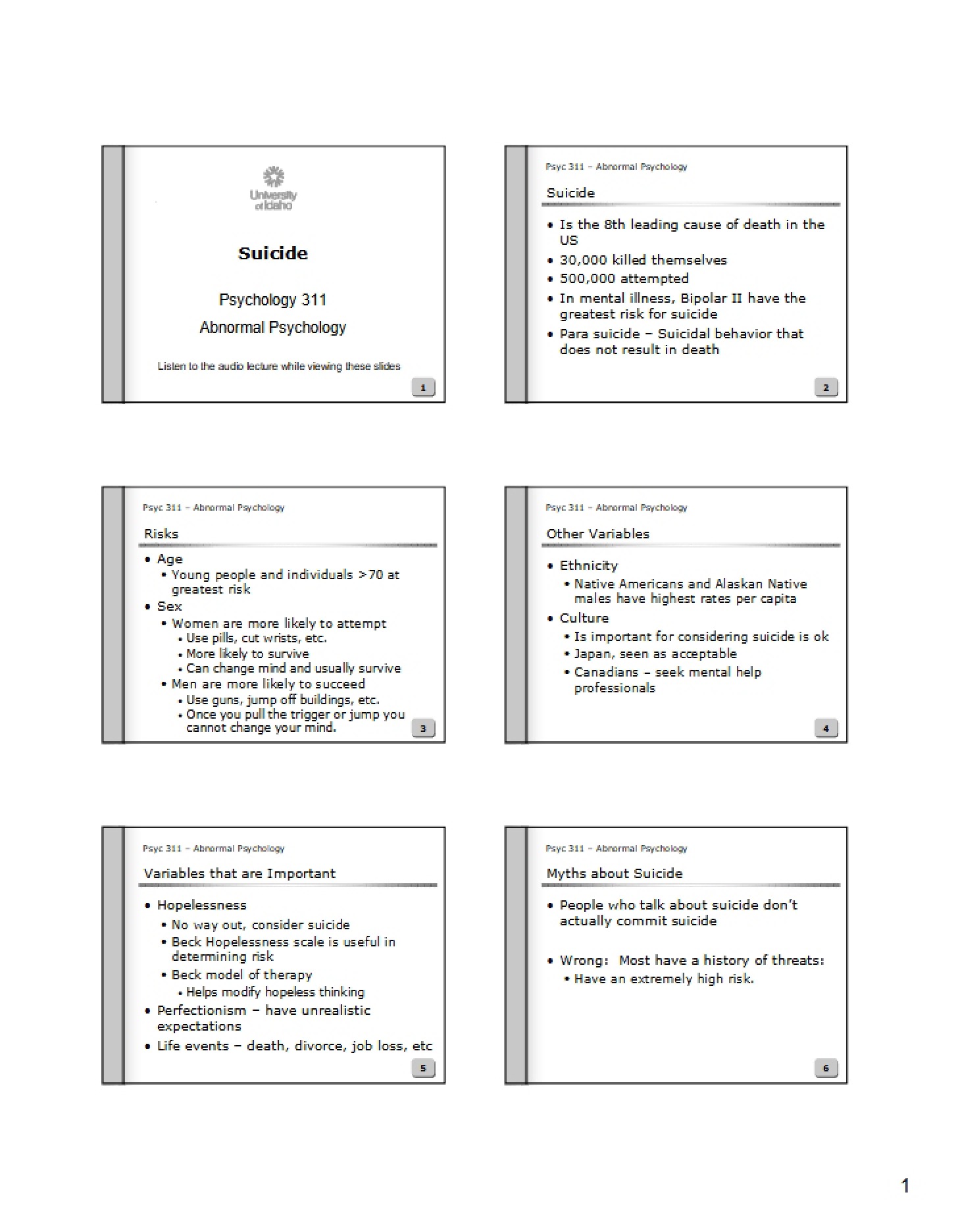 Suicide Prevention and Analysis