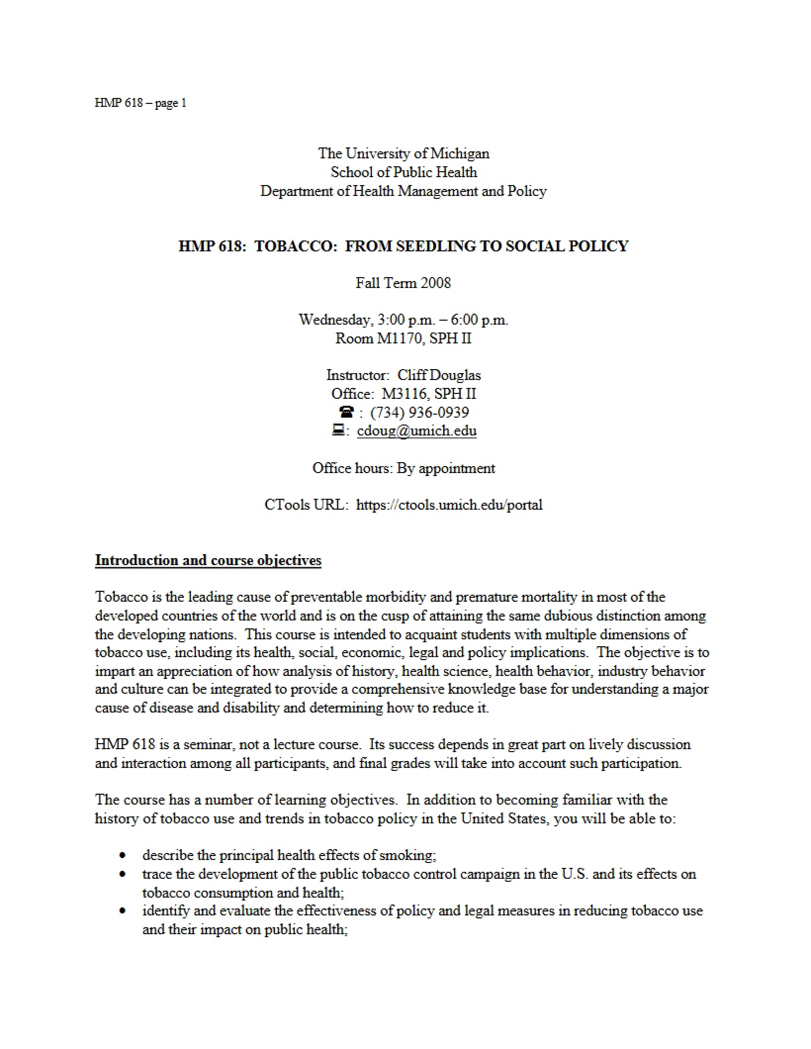 From Seedling to Social Policy Tobacco