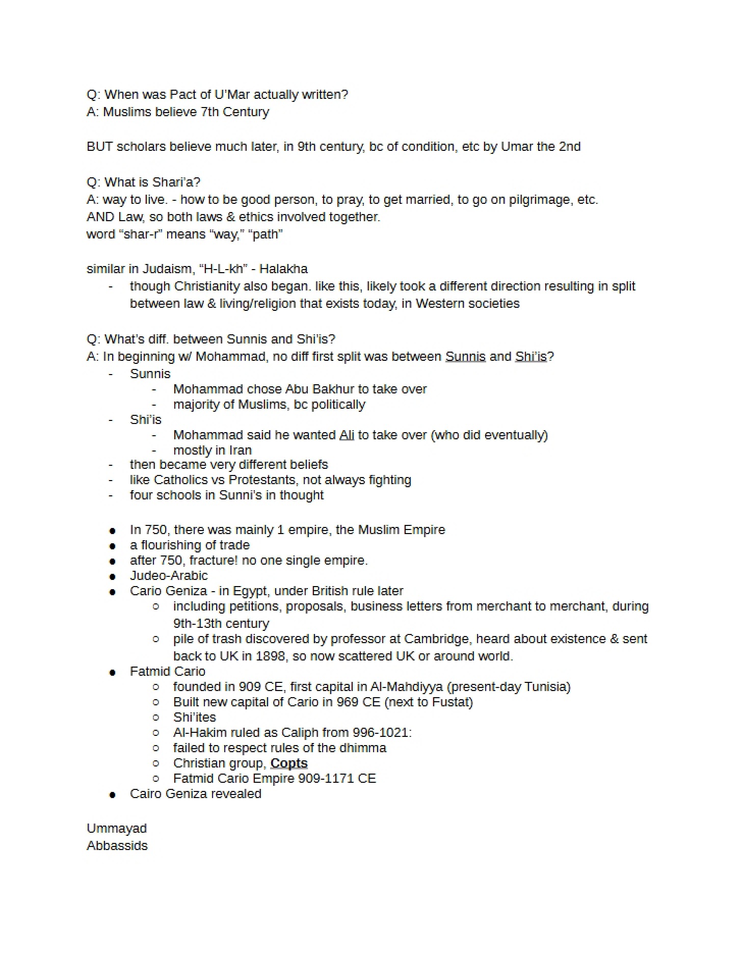 Session Notes
