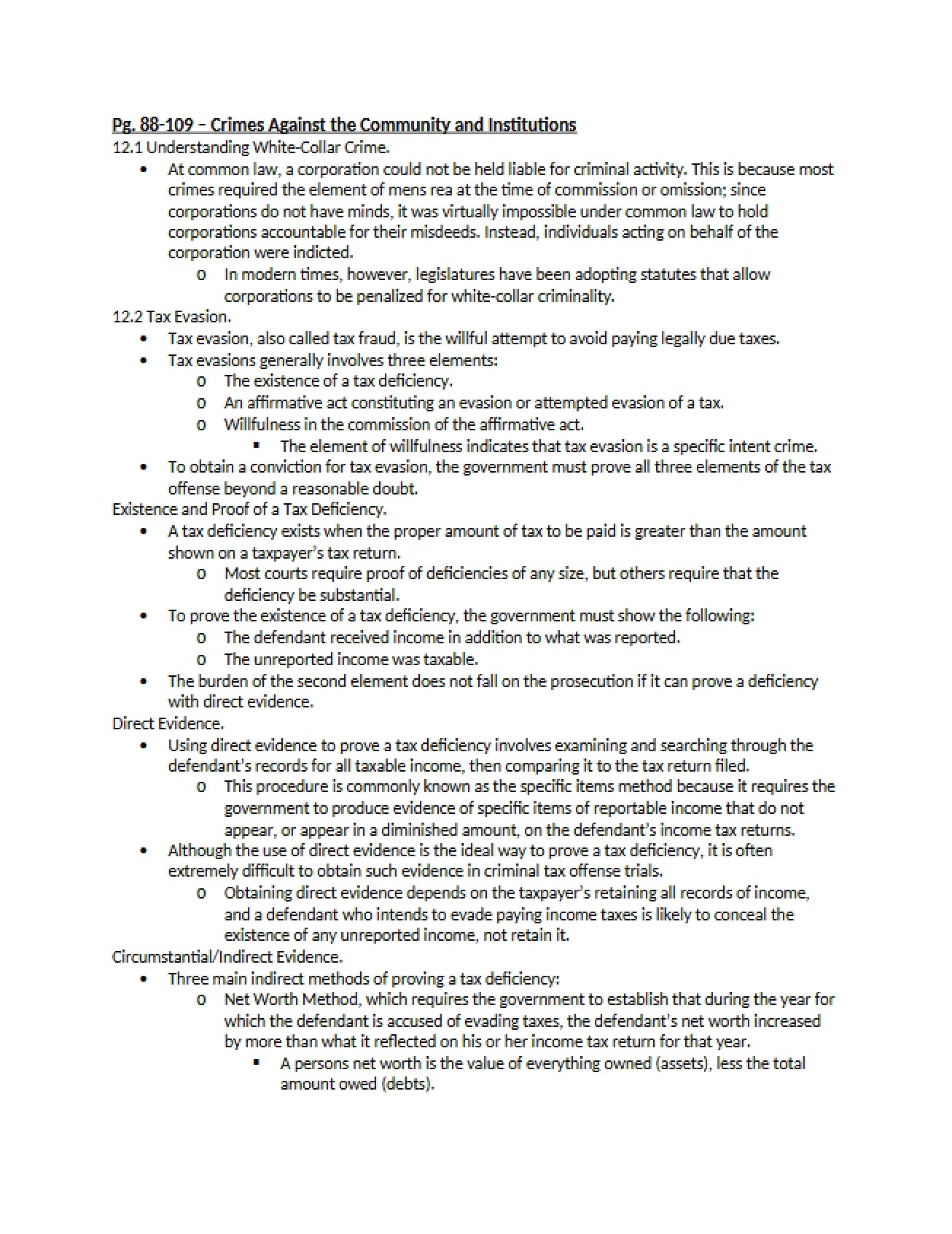 Offenses Against Institutions and the Community