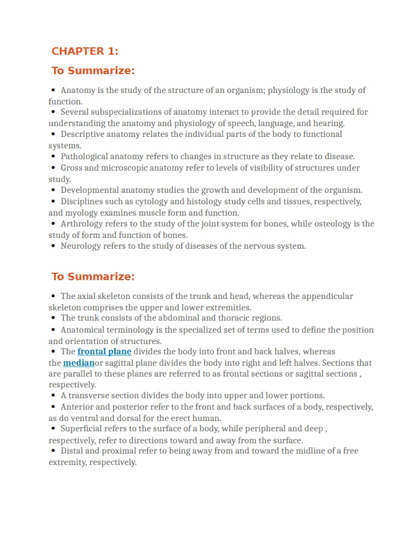 Summaries for Chapter 1