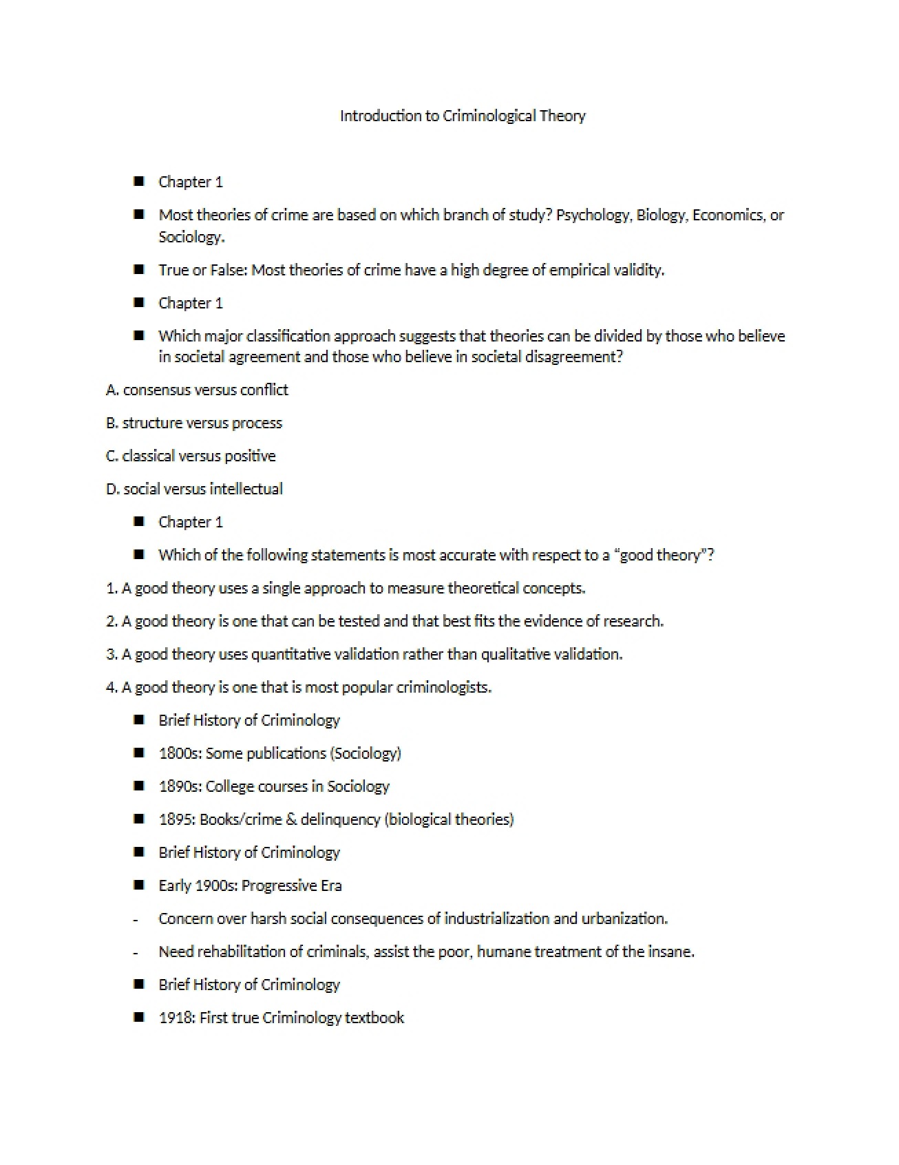 Introduction to Criminological Theory