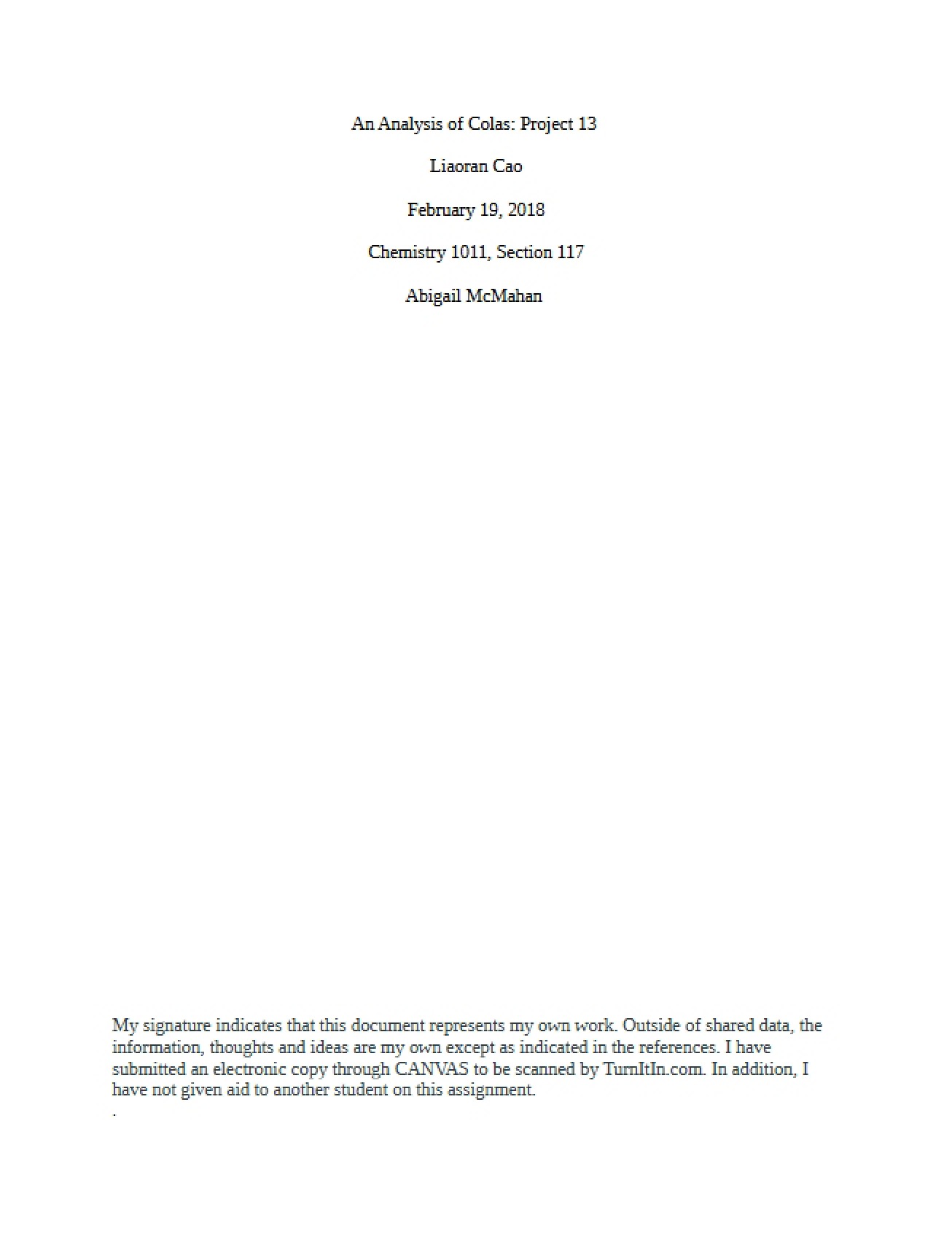 Project Thirteen Cola Analysis