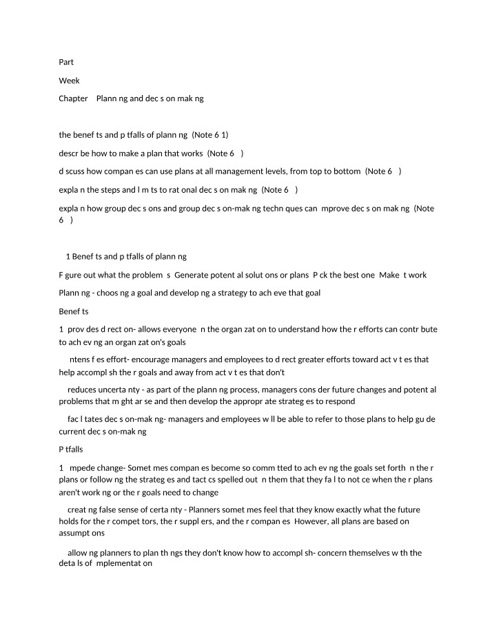 Notes for Week 4