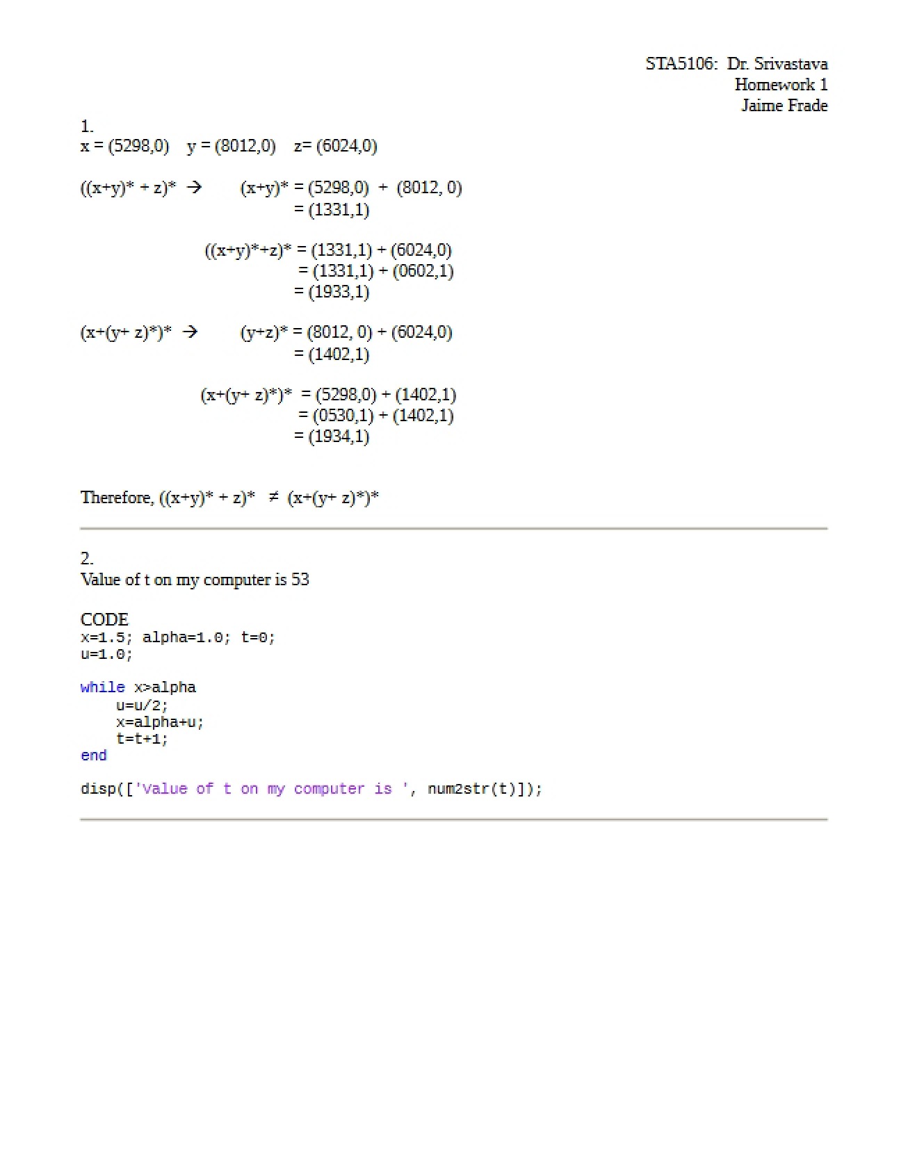 Computational Methods Assignment 1