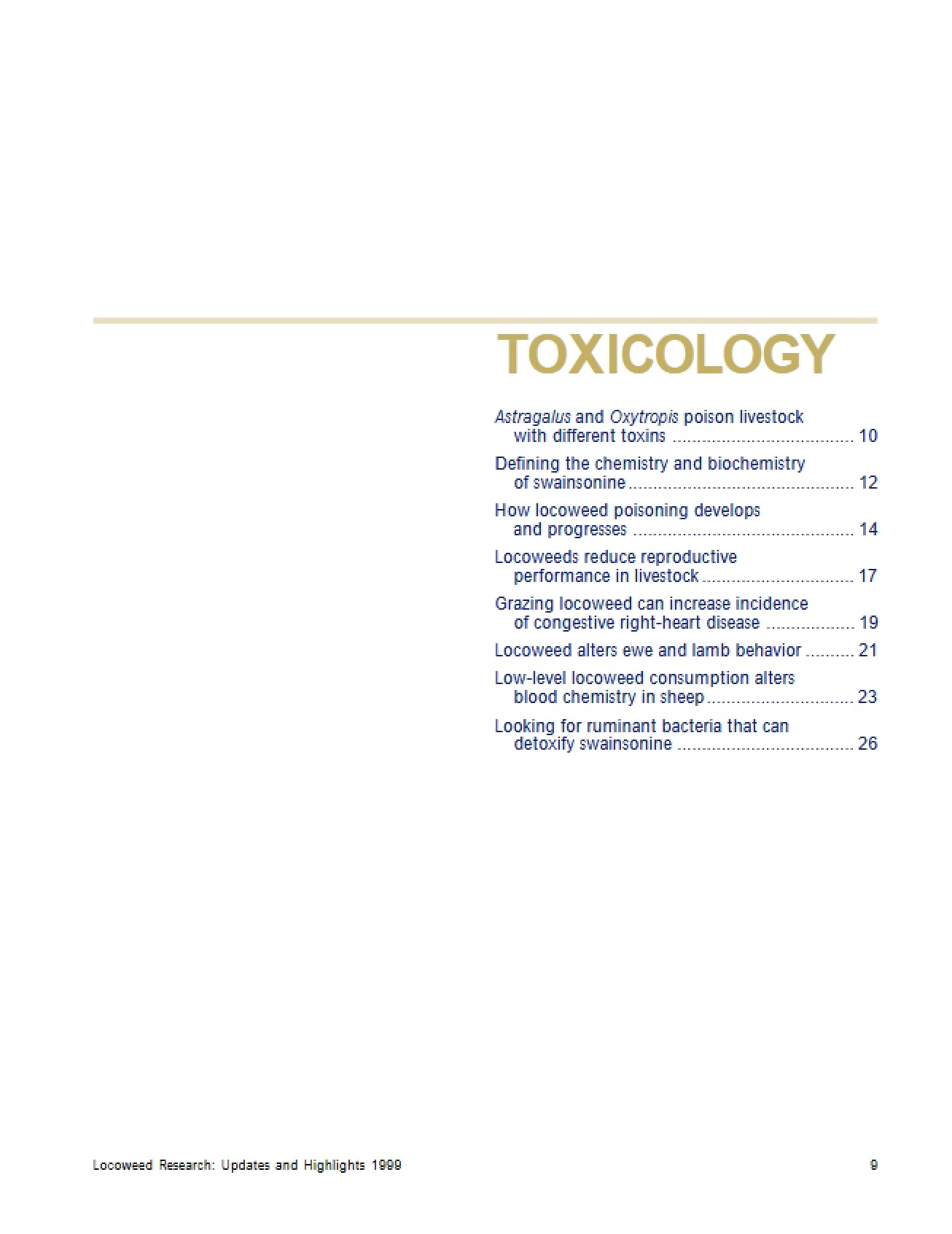 Toxicology of Rangeland Resources