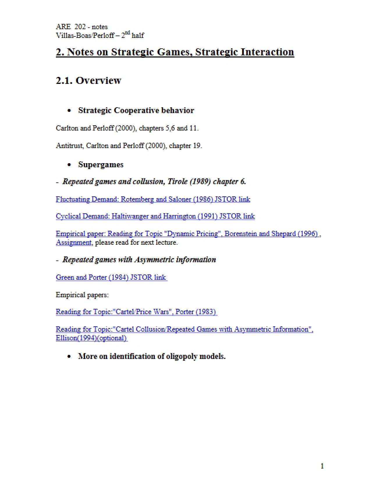 Strategic Interaction and Game Theory Notes