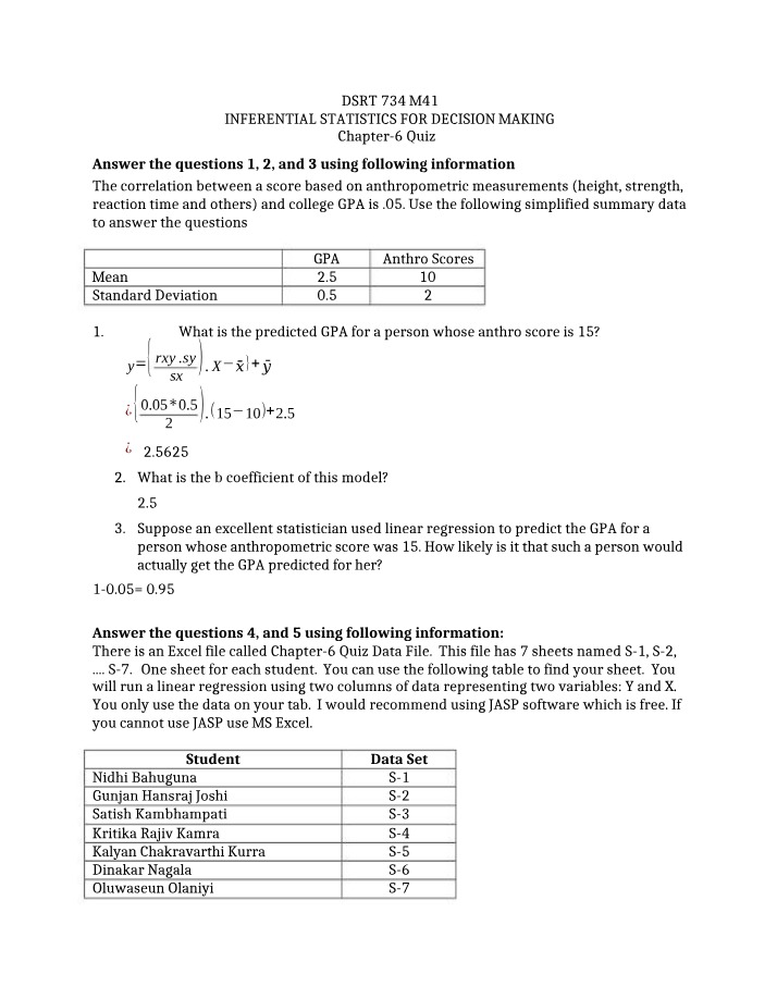 Chapter 6 Quiz - Fall 2023