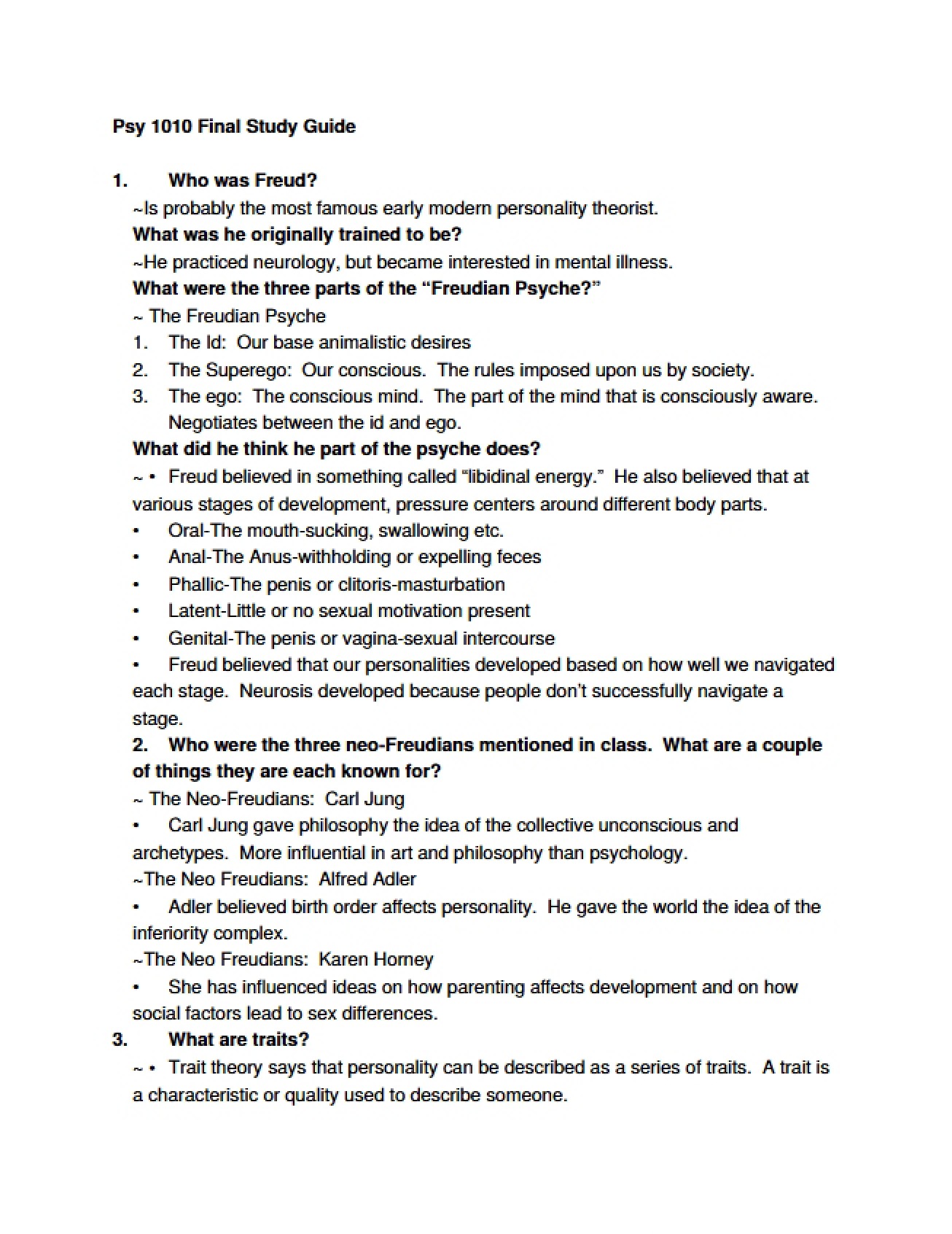 Comprehensive Final Study Guide