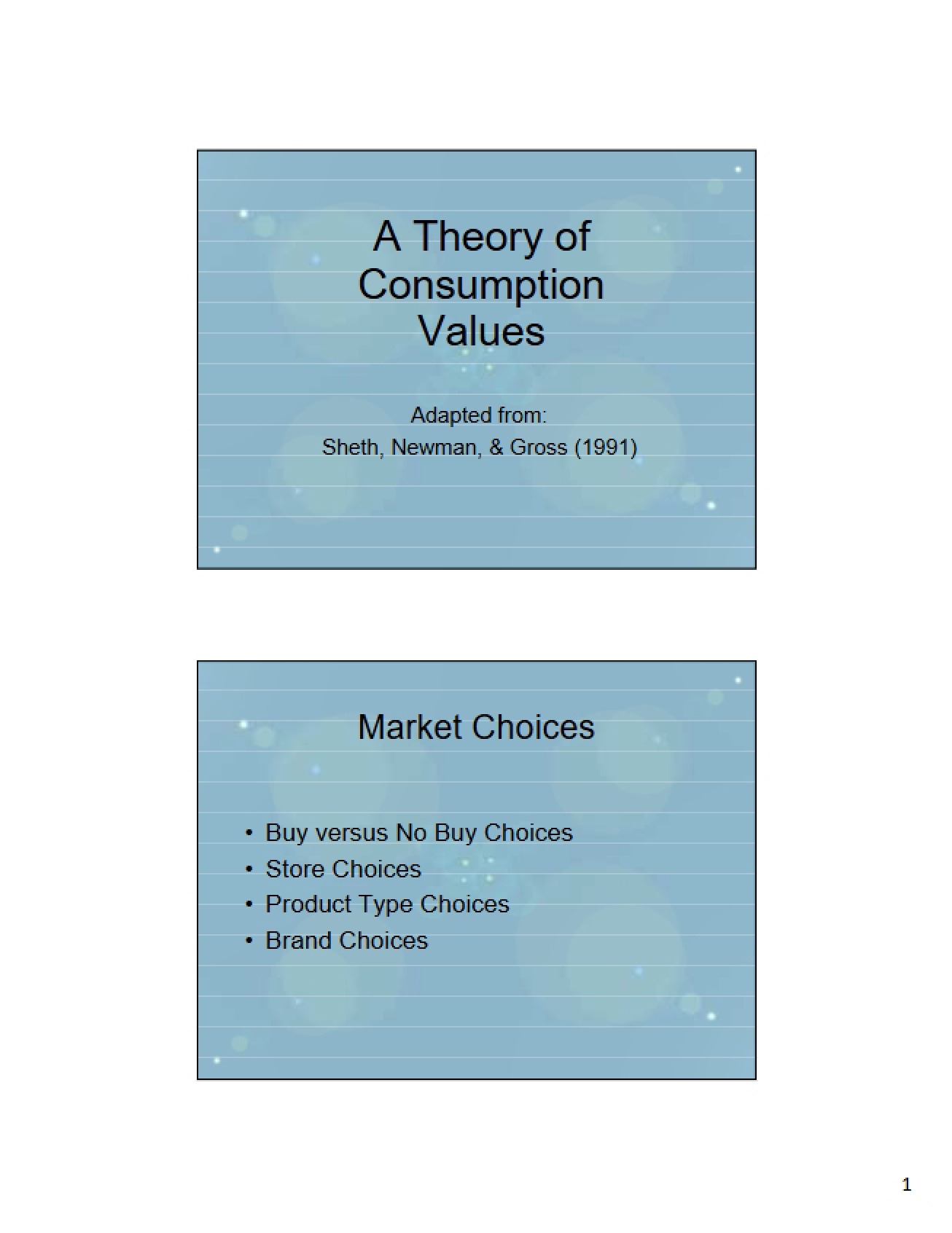 Theory of the Various Values of Consumption