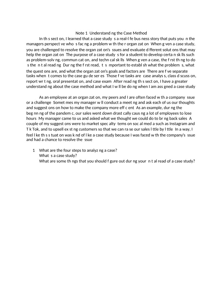 BUAD 301 - Note 1