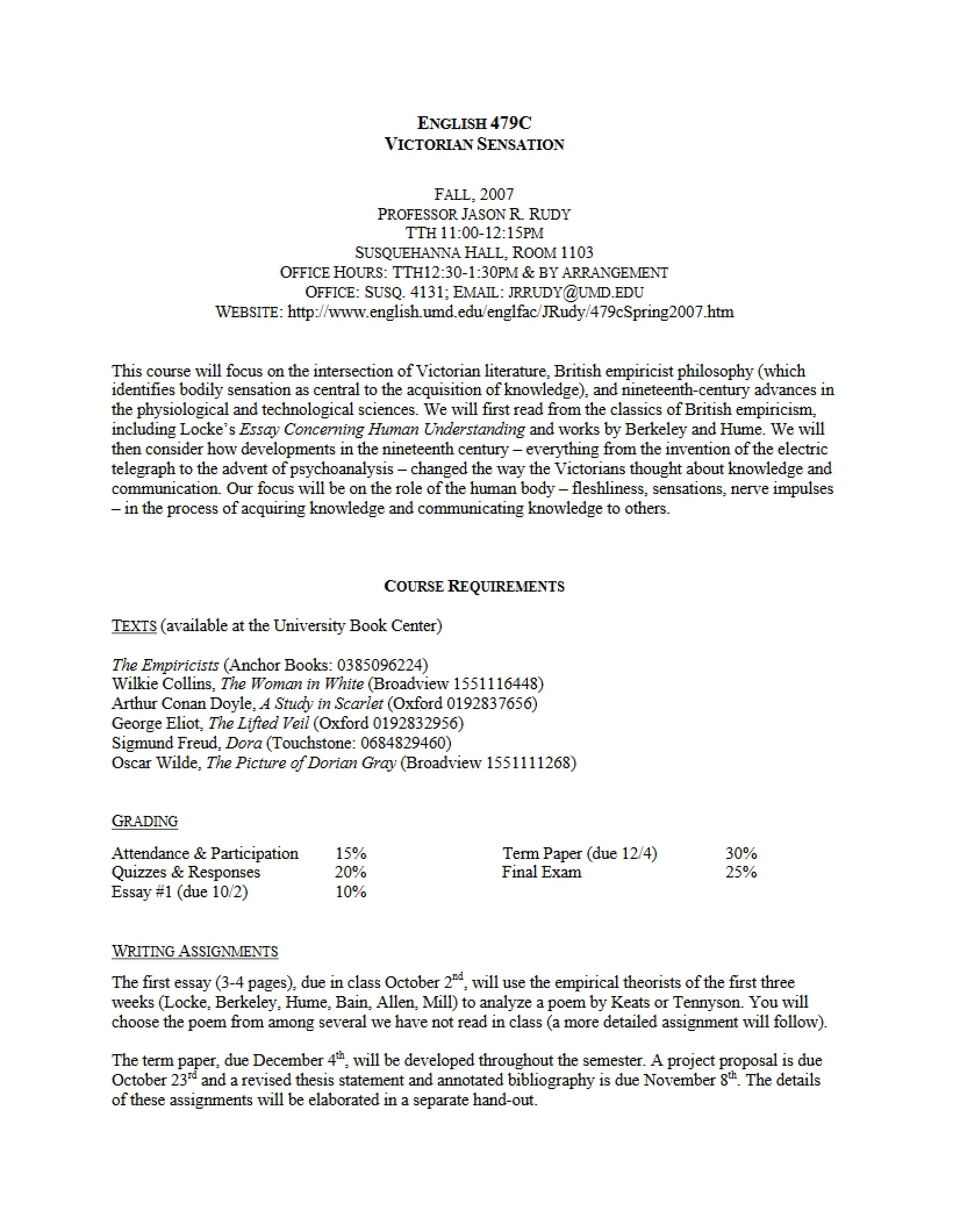 Class Syllabus