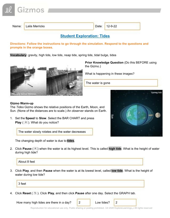 Tides Exploration for Students