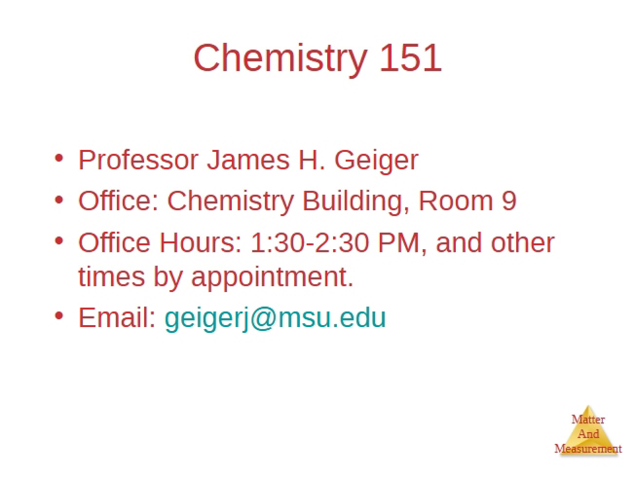 Chapter One Lecture 2007