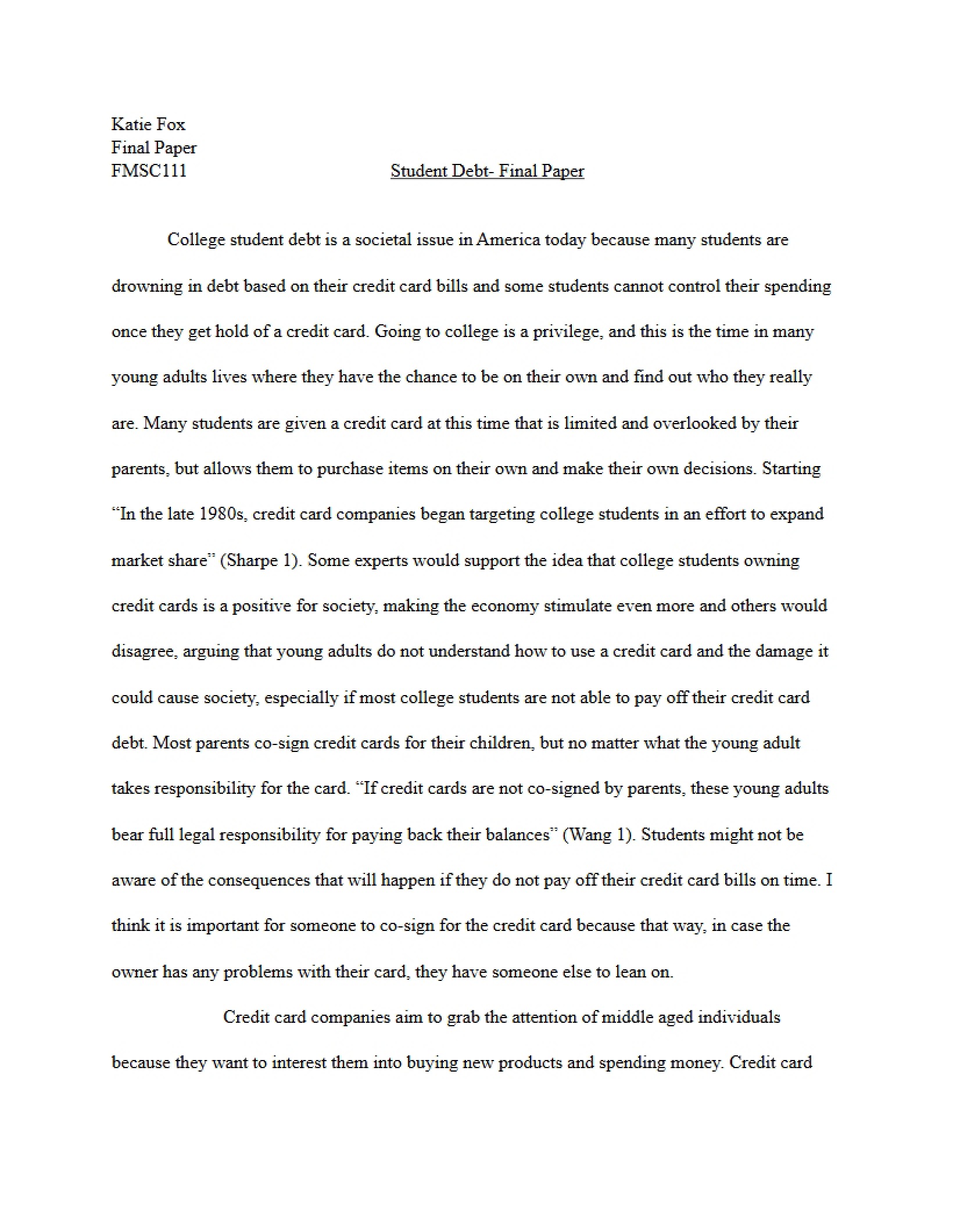 Final Paper Student Debt