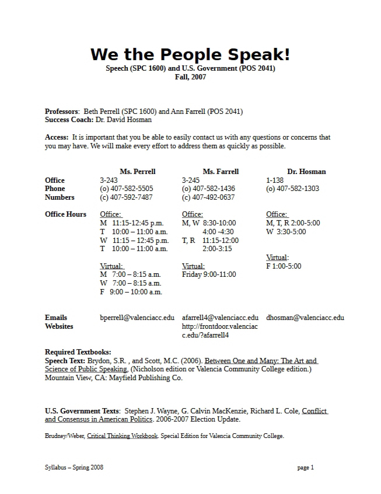 Course Syllabus