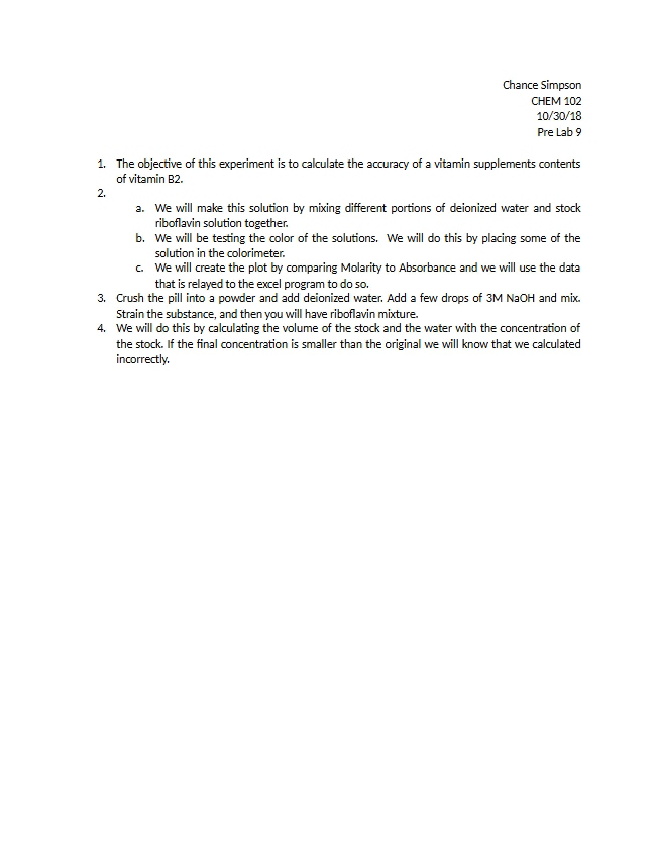 Ninth Pre-Laboratory Assignment