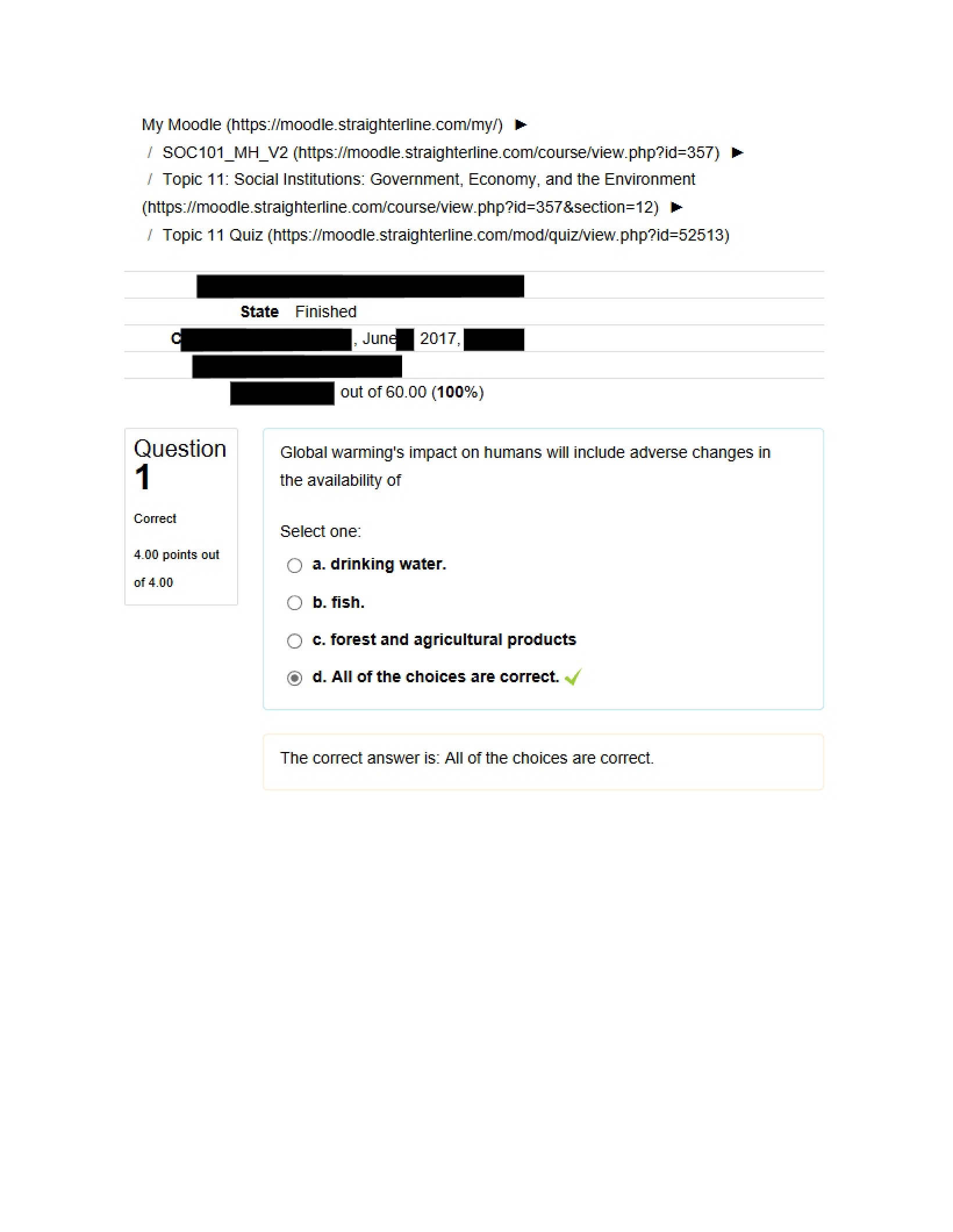 Quiz on Topic Eleven