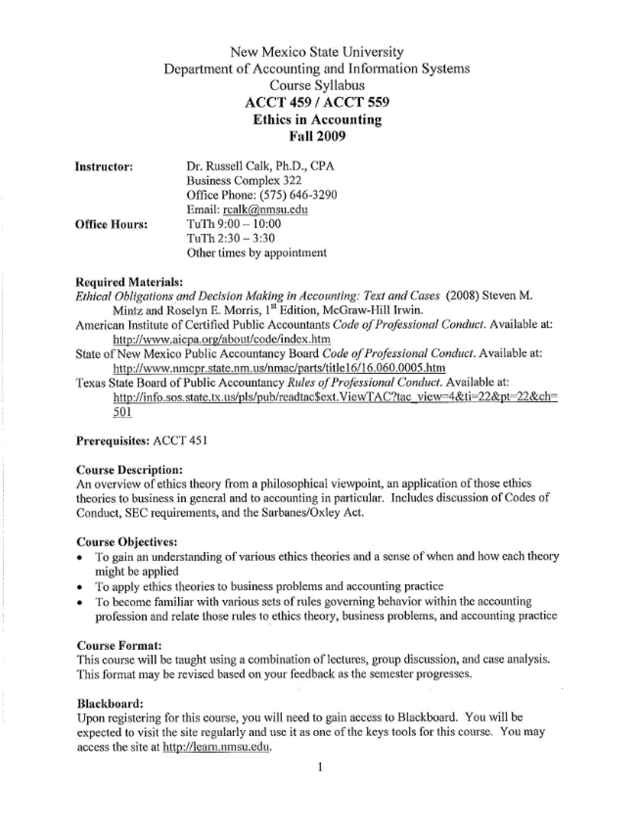 Role of Ethics in Accounting
