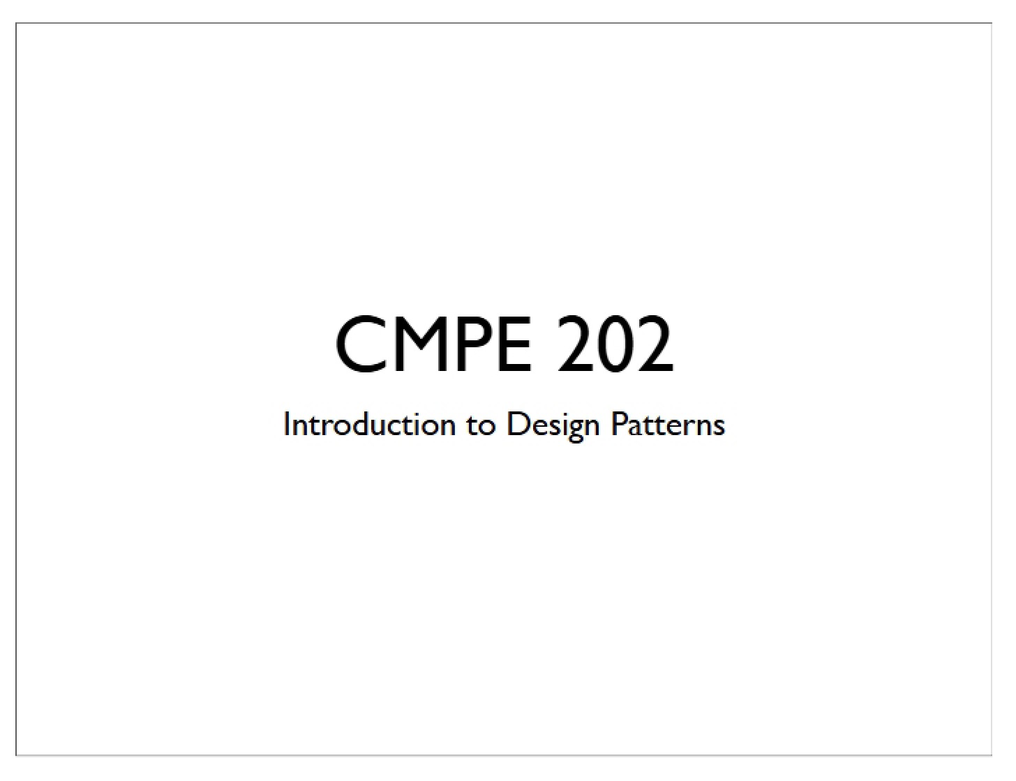 Design Patterns Introduction