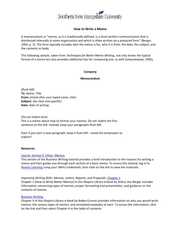 Writing a Business Memorandum - A Guide