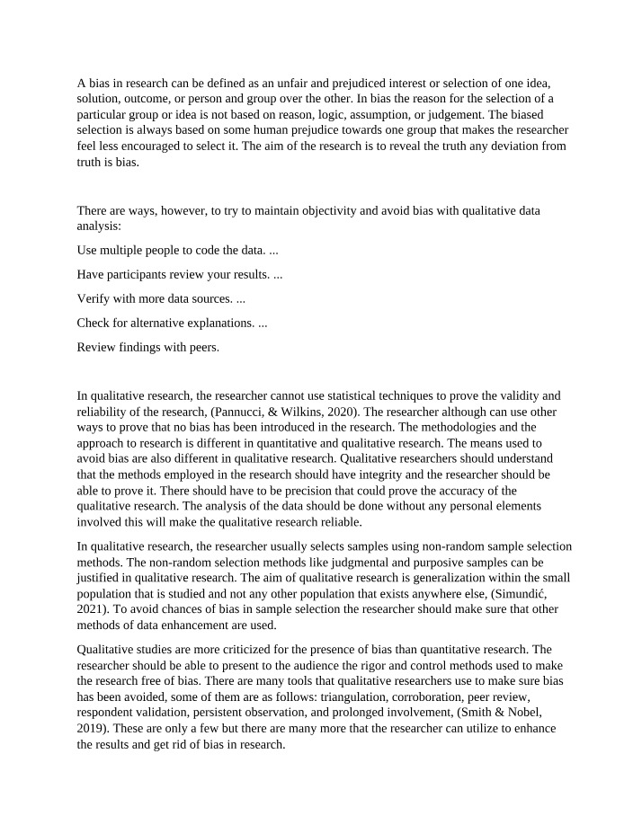 Defining Bias in Research