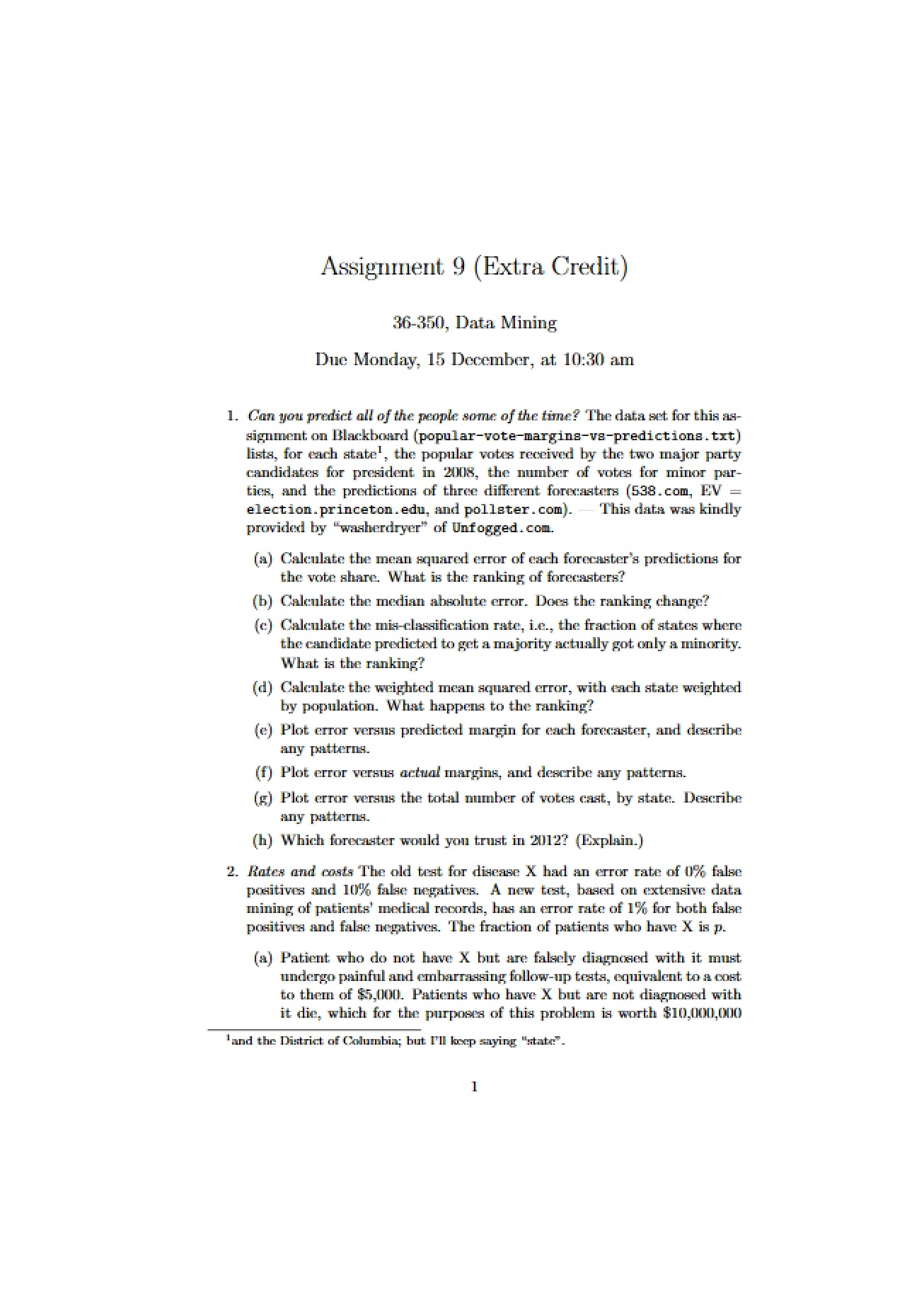 Statistical Computing Assignment