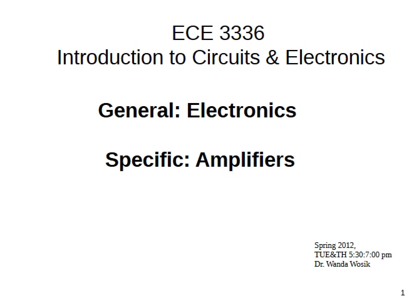 Electronics Lecture Notes