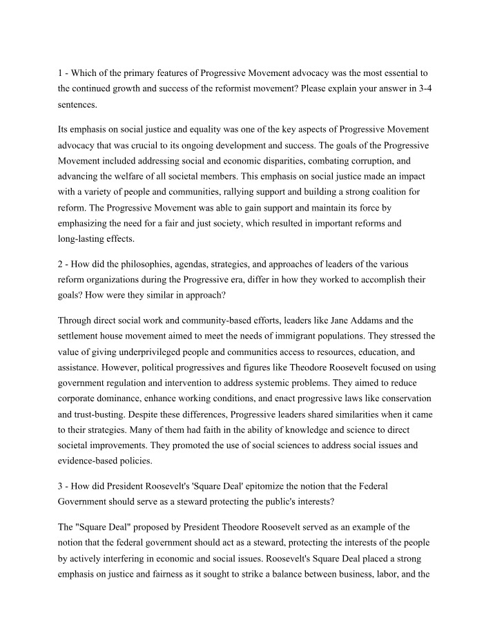 The Role of Social Justice in the Progressive Era