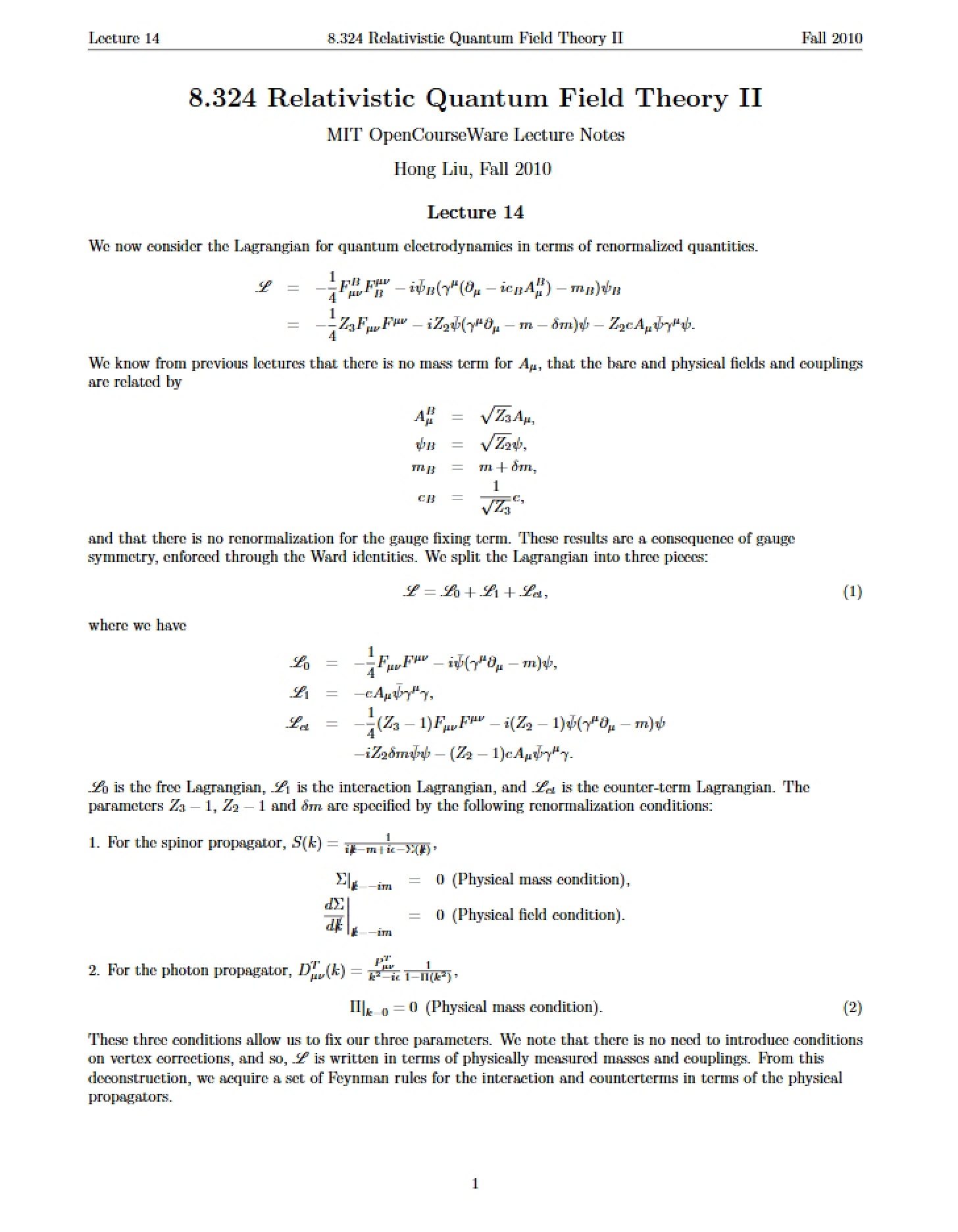 Notes from Class
