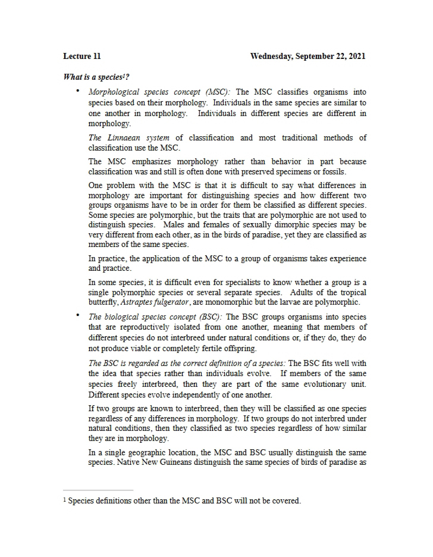 Lecture Eleven