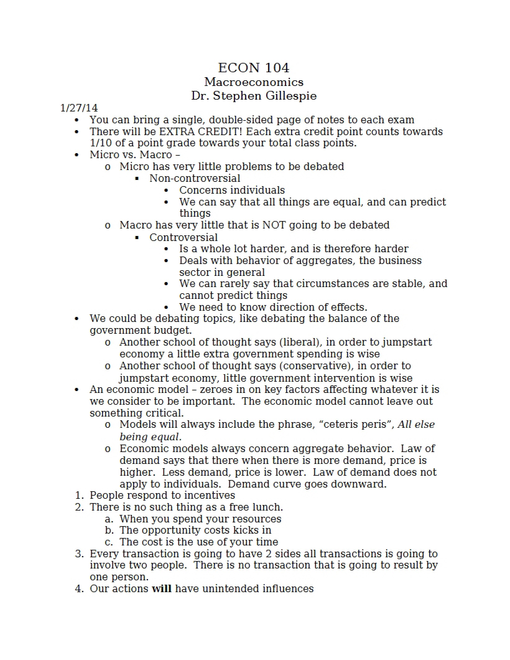 Macroeconomic Principles Overview