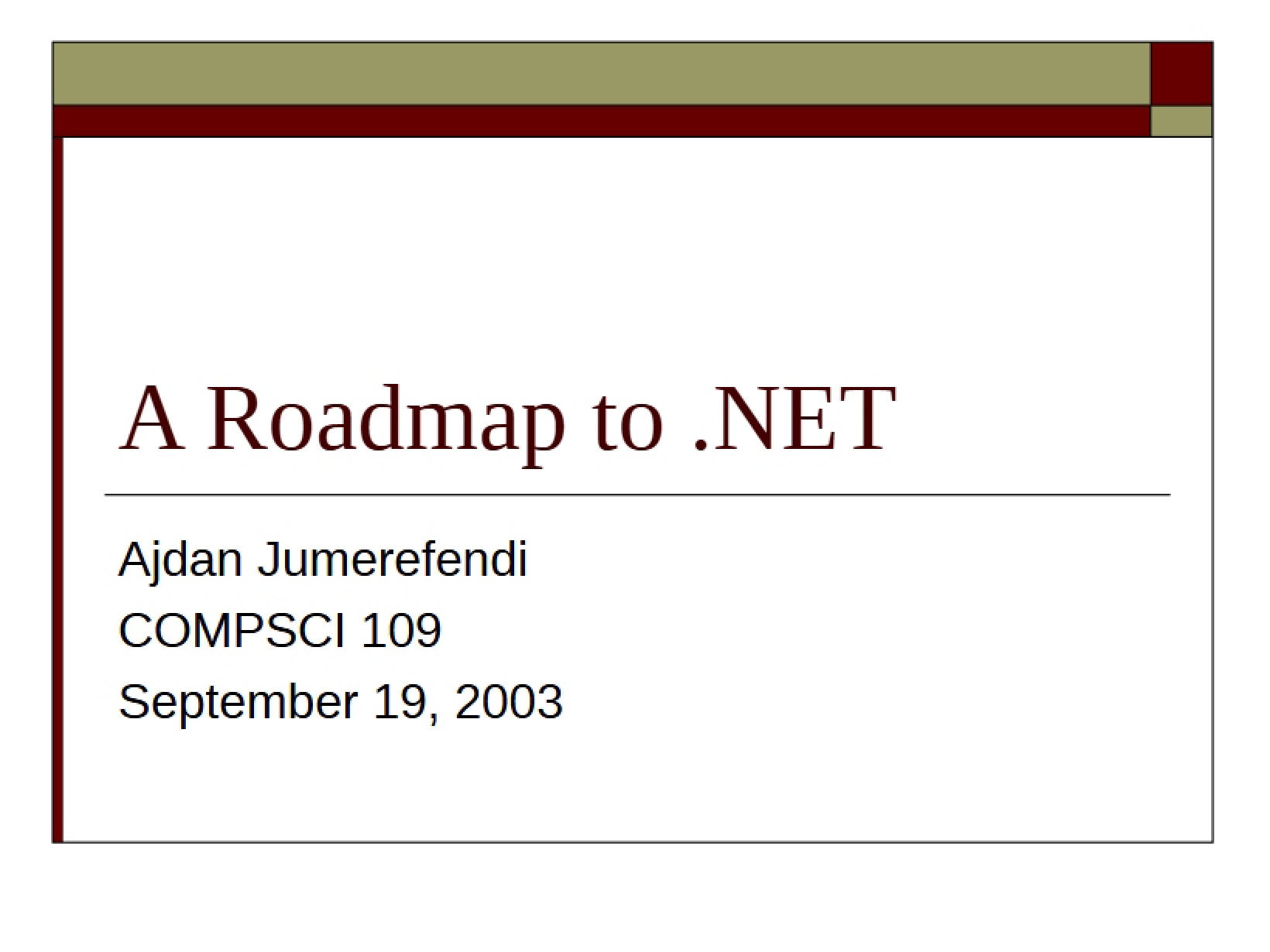 Roadmap for .NET