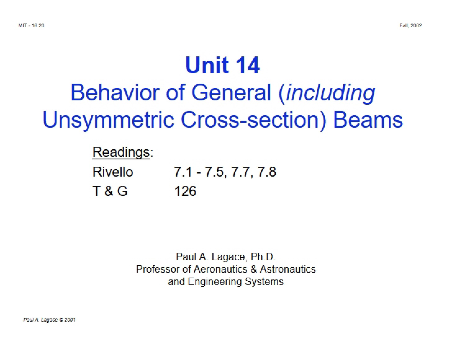 General Beam Behavior