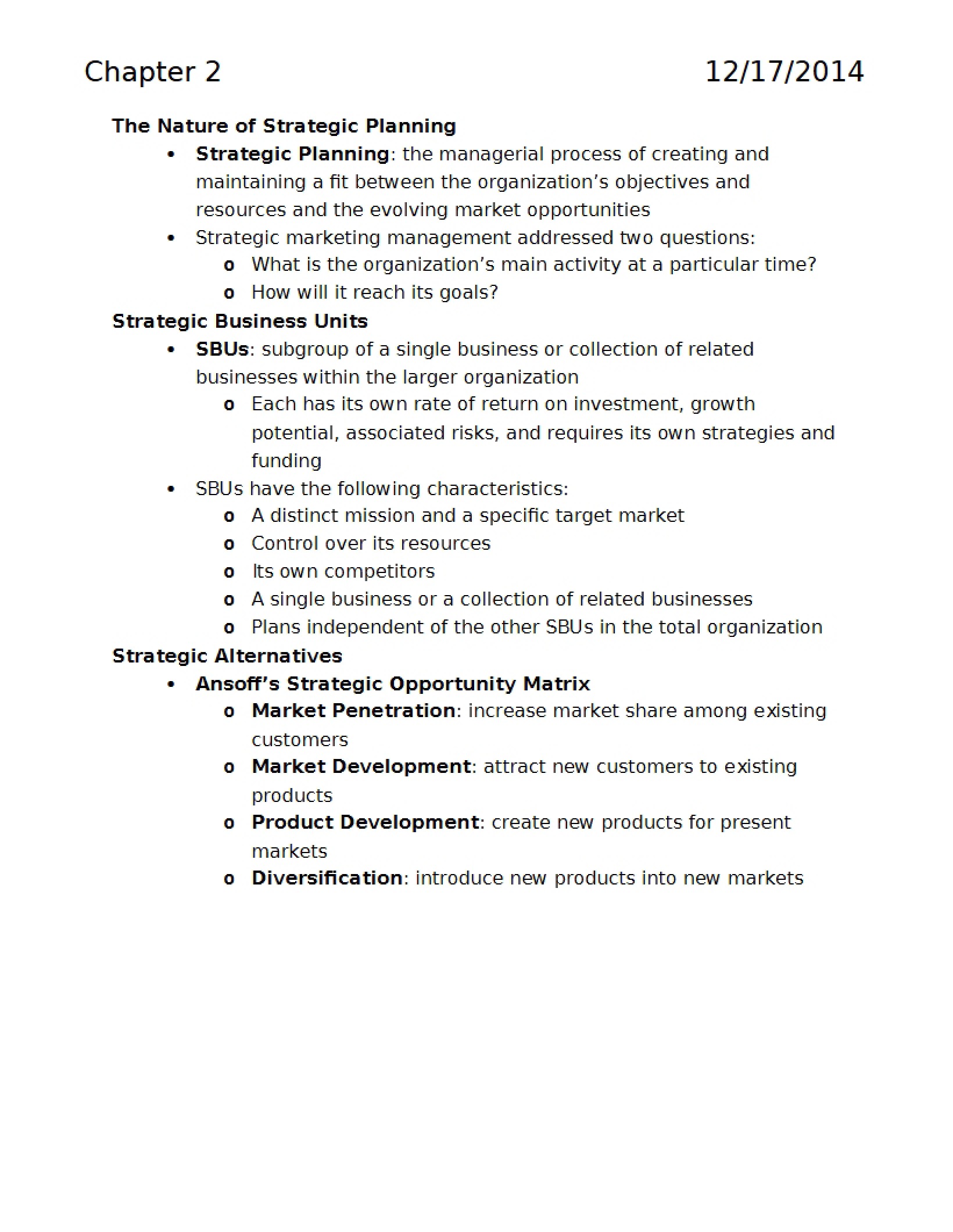 Marketing Organization - Chapter 2