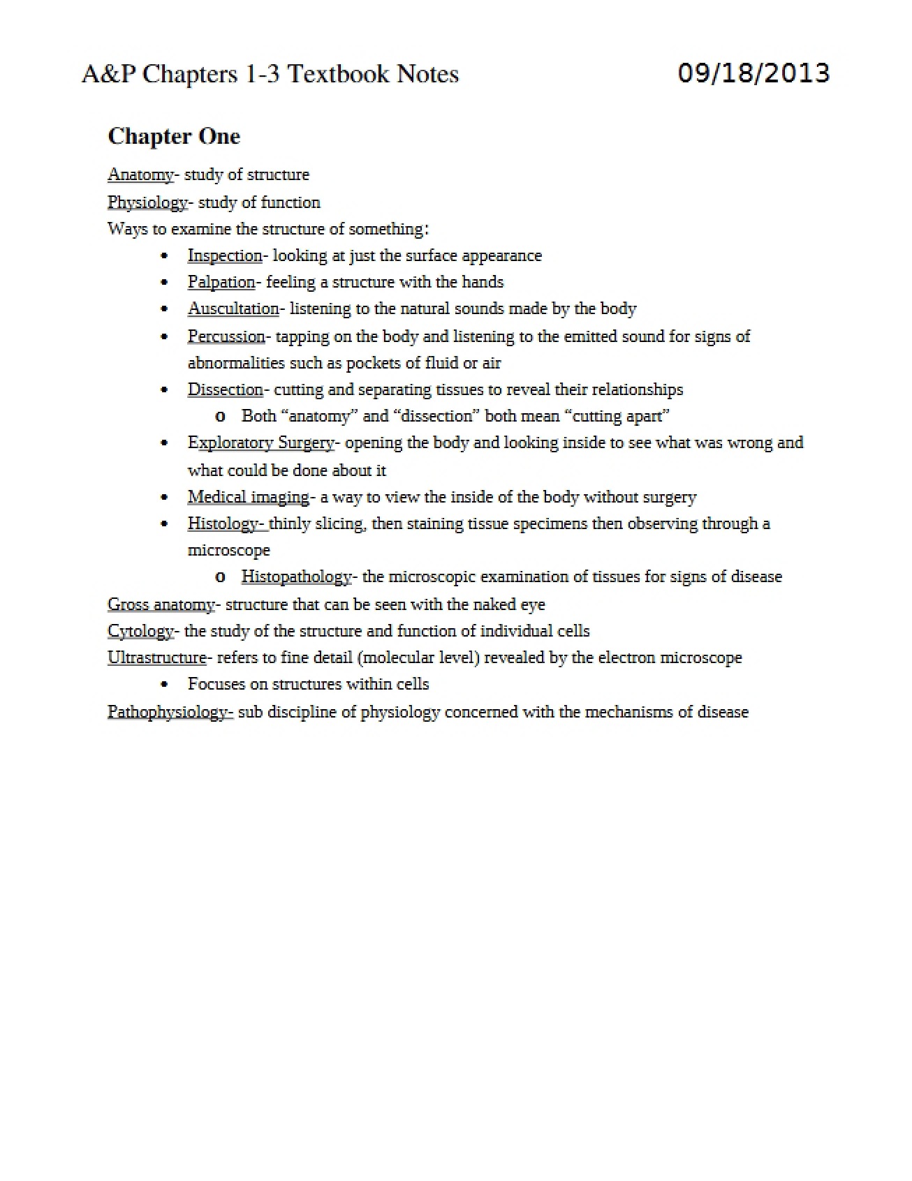 Integrated Anatomy Chapter 1