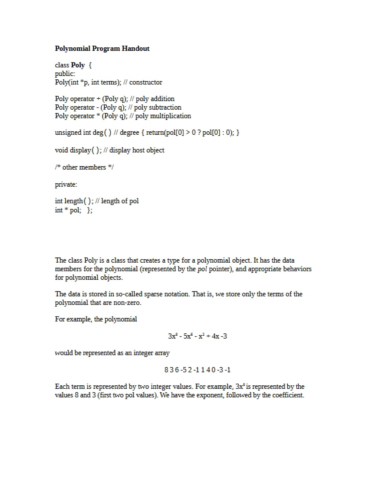 Polynomial Programming Assignment Guide