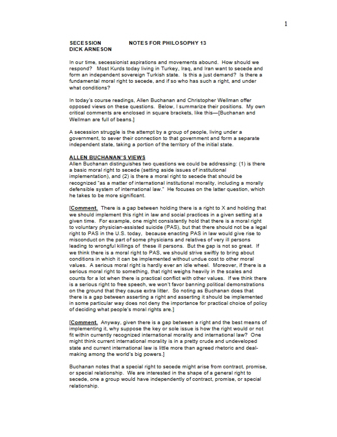 Philosophical Perspectives on Secession