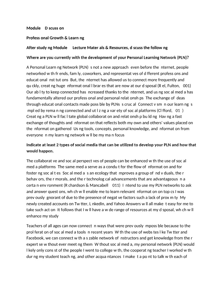 Developing a Personal Learning Network (PLN) with Social Media