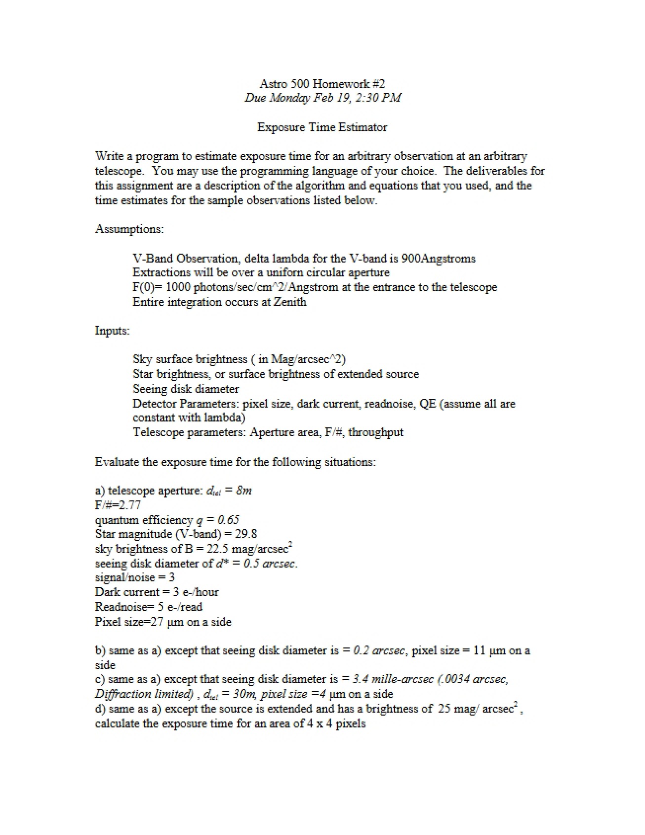 Assignment Two (AST 500)