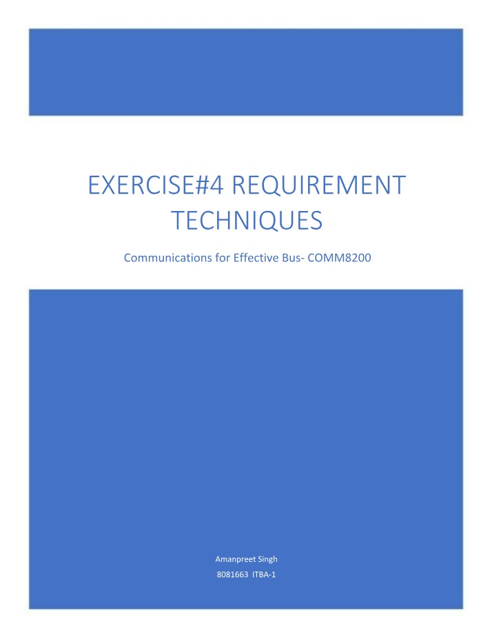 Requirement Techniques - Exercise 4